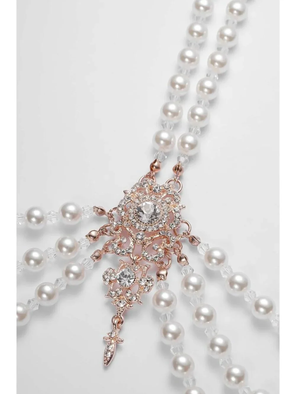 Faux Pearl Body Chain for Women 6mm Beads 1920s Gatsby